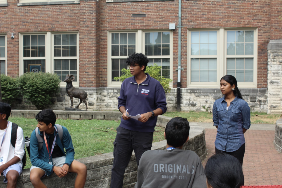 HOSA students discuss plans for the upcoming school year.